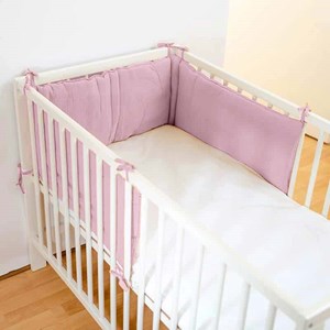 Tour de lit en coton bio rose