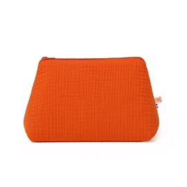 Trousse de toilette en coton bio fraise