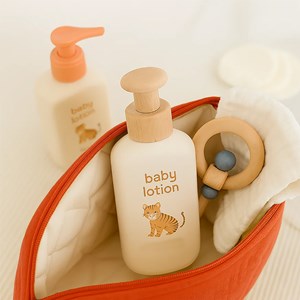 Trousse de toilette en coton bio fraise
