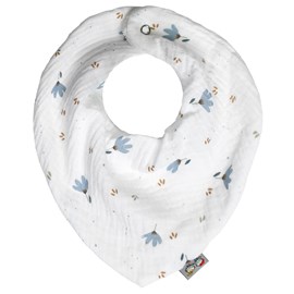 Bavoir bandana coton bleuet