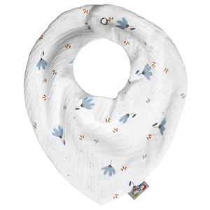 Bavoir bandana en coton, bleuet