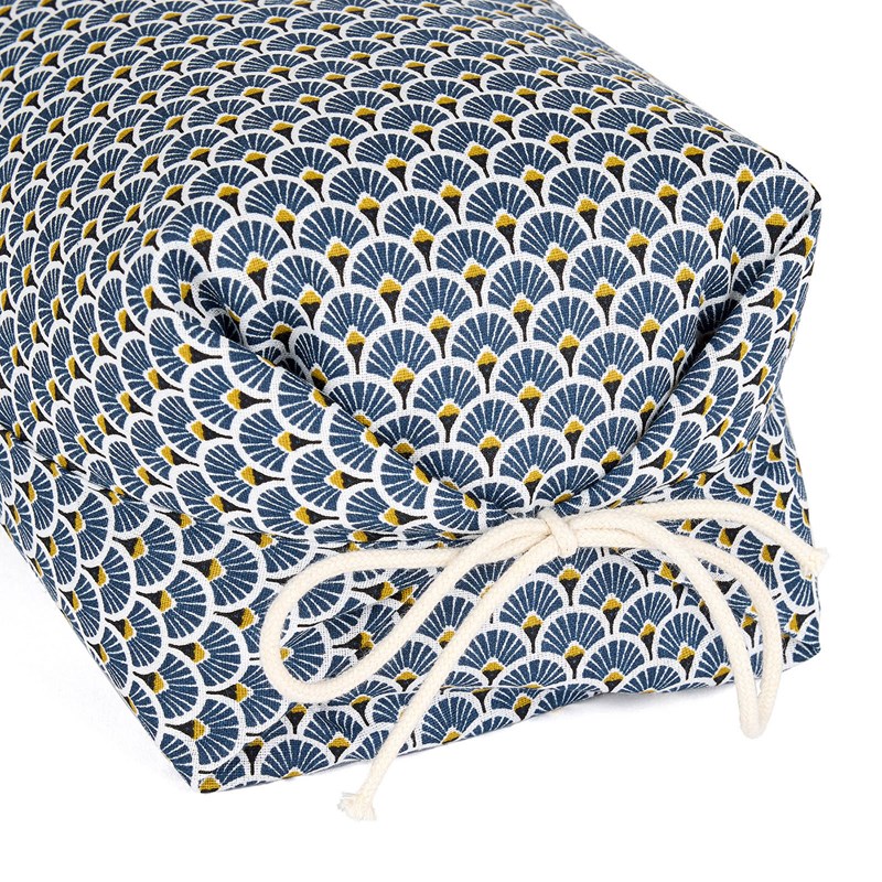 Mille Oreillers - Taie oreiller makura motif eventail bleu