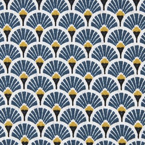 Taie oreiller makura motif eventail bleu