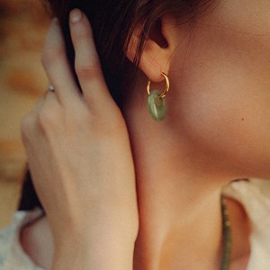 Boucles d'oreilles créoles  aventurine