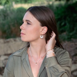 Boucles d'oreilles créoles jade blanc