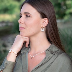 Boucles d'oreilles créoles jade blanc