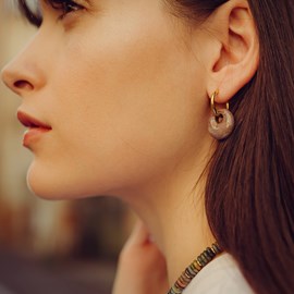 Boucles d'oreilles créoles agate