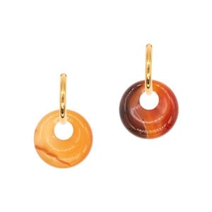 Boucles d'oreilles créoles agate rouge