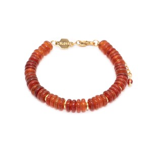 Bracelet blima en pierres agate rouge