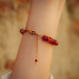Bracelet blima en pierres agate rouge