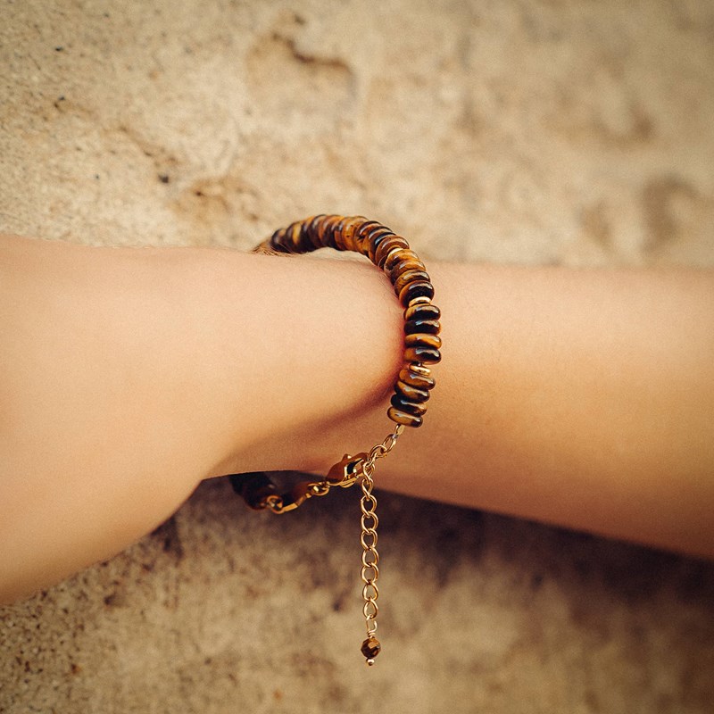 Bracelet blima en pierres oeil de tigre