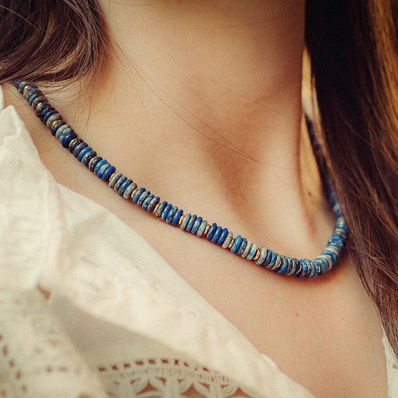 Collier blima en pierres lapis-lazuli