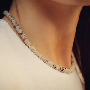 Collier blima en pierres labradorite