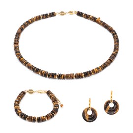 Parure blima en pierres oeil de tigre