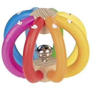 Hochet flexible en bois arc-en-ciel