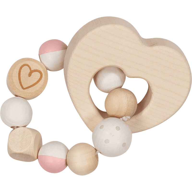 Hochet bois flexible coeur