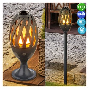 Pack 4 lampes de jardin effet flamme bom