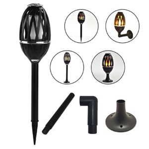 Pack 4 lampes de jardin effet flamme bom