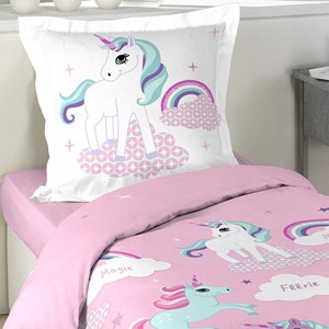 Housse de couette 140x200 licorne + 1 ta