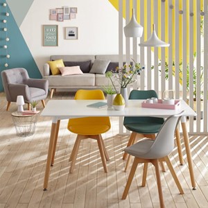 Chaise scandinave baya gris clair