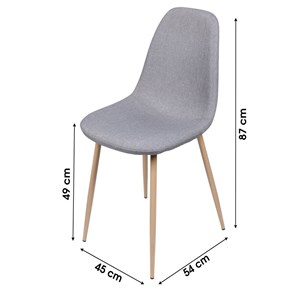 Chaise scandinave tissu oslo gris clair