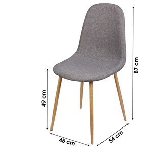 Chaise scandinave tissu oslo gris foncé