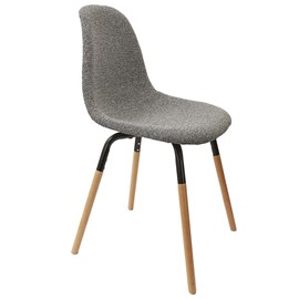 Chaise scandinave tissu phenix gris chin