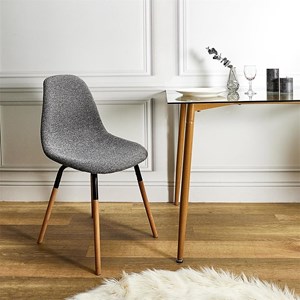 Chaise scandinave tissu phenix gris chin