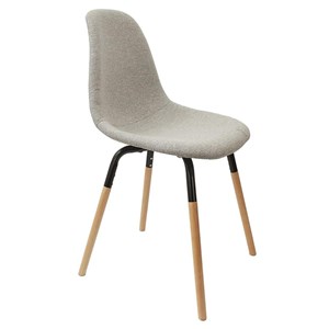 Chaise scandinave tissu phenix gris clai