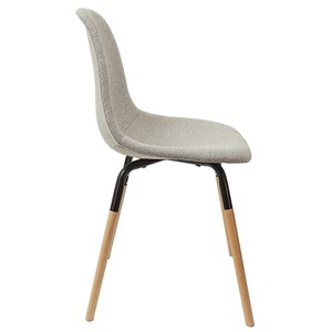 Chaise scandinave tissu phenix gris clai