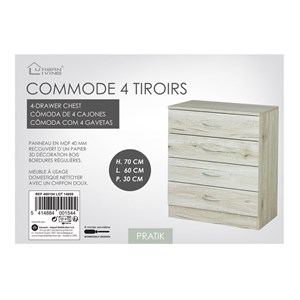 Commode 4 tiroirs pratik
