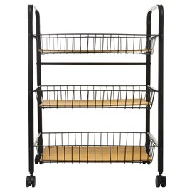 Resserre rectangle métal bois nera