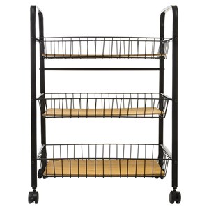 Resserre rectangle métal bois nera