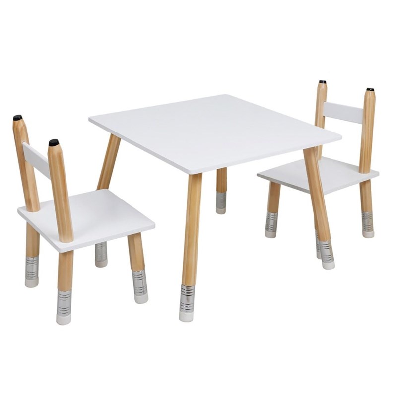 The Home Deco Factory - Table scandinave avec 2 chaises crayon p