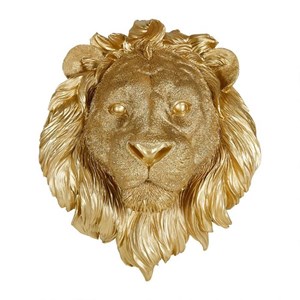 Tête de lion résine doré