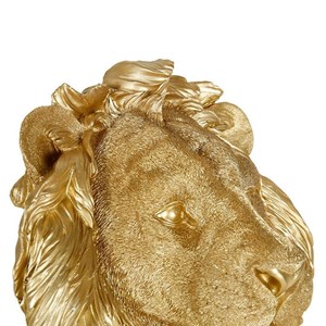 Tête de lion résine doré