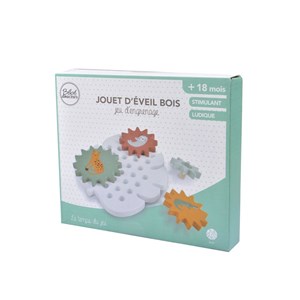 Jouet d'éveil bois jeu d'engrenage
