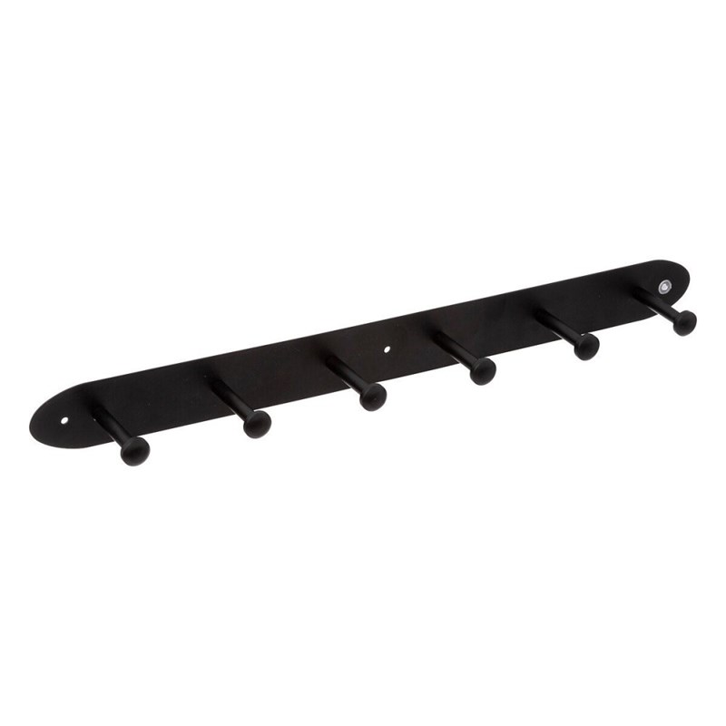 Patère métal 6 têtes noir