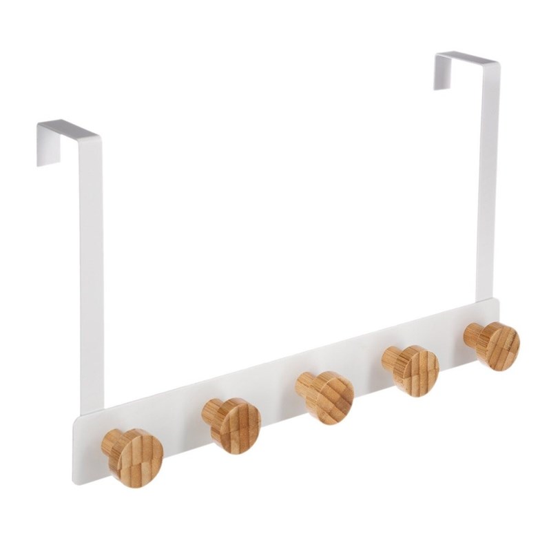 Patère métal bambou 5 têtes pour porte b