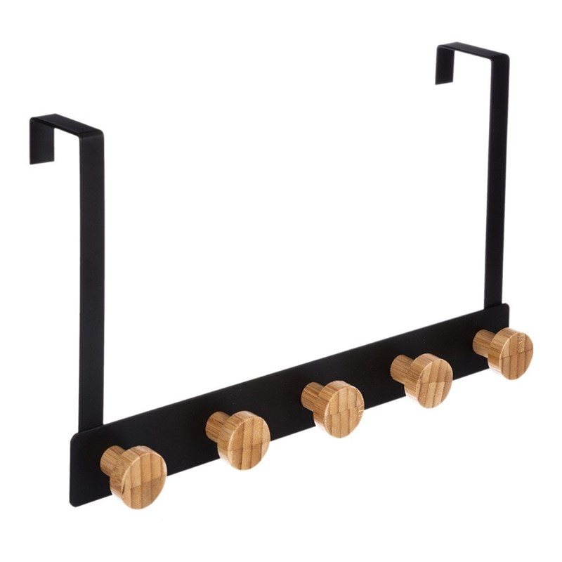 Patère métal bambou 5 têtes pour porte n