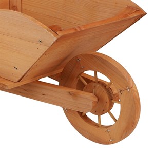 Porte plantes brouette bois naturel