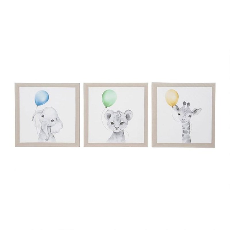 Lot de 3 tableaux toile balloons 30x30 c