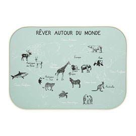 Décoration murale carte du monde kaki 70