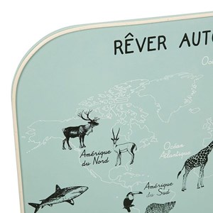 Décoration murale carte du monde kaki 70
