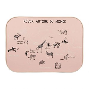 Décoration murale carte du monde rose 70