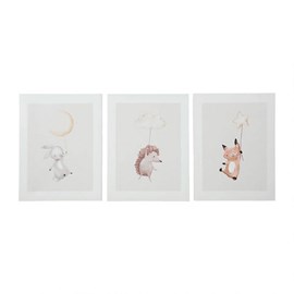 Lot de 3 tableaux toile doudous 30x40 cm