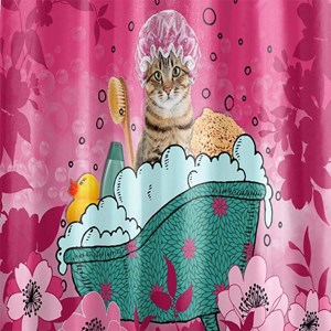 Rideau de douche 180x200 chatibulle