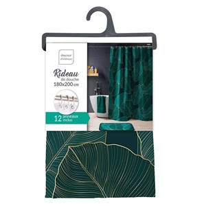 Rideau de douche polyester 180x200 jade