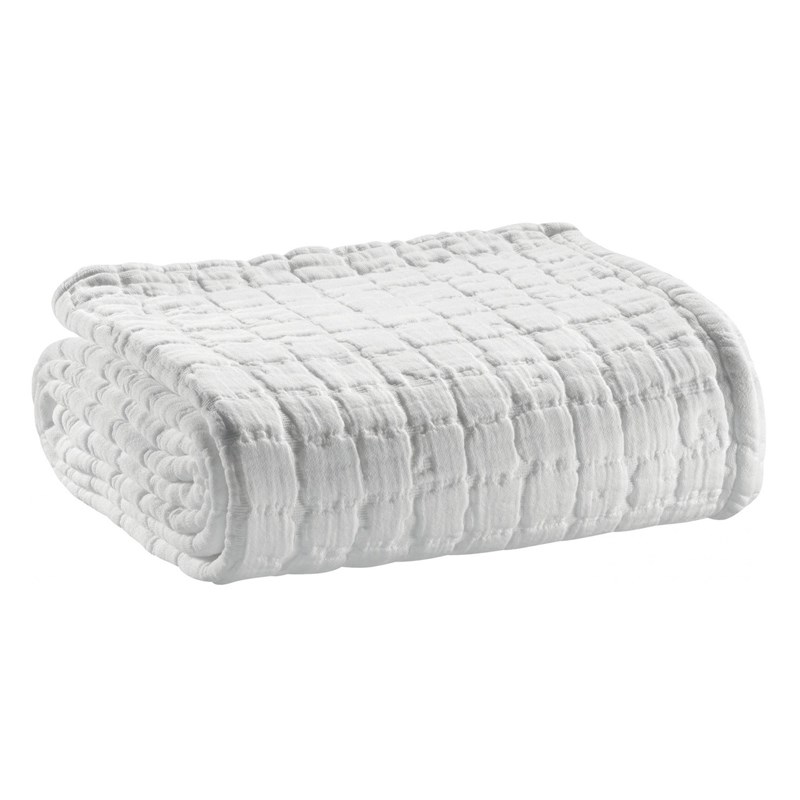 Vivaraise - Plaid stonewashed swami blanc 130 x 200…