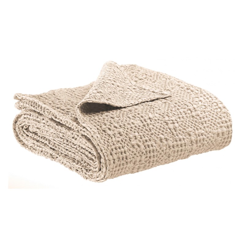 Vivaraise - Plaid stonewashed tana creme 140 x 200 ...